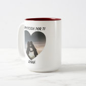 Grateful Agradecida tweetalig Moederdag hart Tweekleurige Koffiemok (Voorkant links)