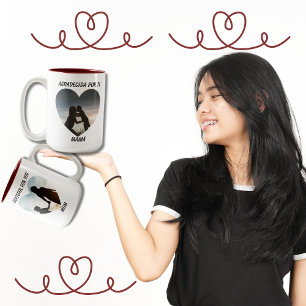 Grateful Agradecida tweetalig Moederdag hart Tweekleurige Koffiemok