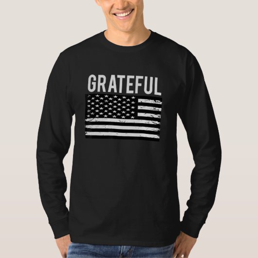 Grateful American Flag Independence Day 4th of jul T-shirt (Voorkant)