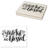 Grateful and Blessed Rubber Stamp Rubberstempel (Gestempeld)