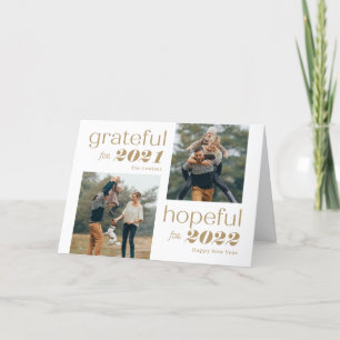 Grateful and Hopeful Editable Color NieuwYear Card Feestdagen Kaart