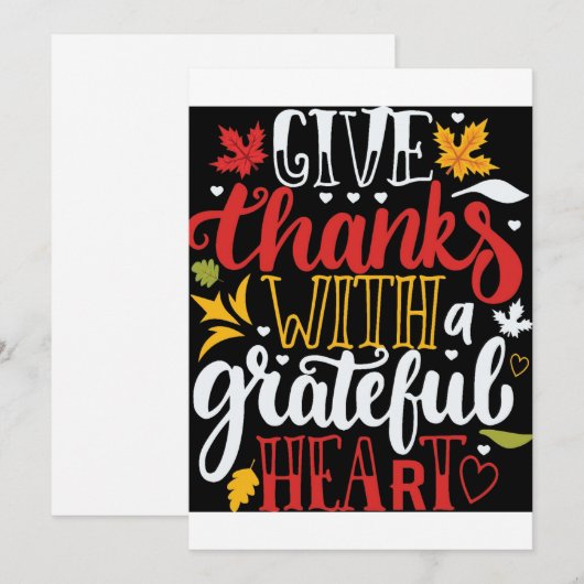 Grateful and Thankful Thanksgiving Card Feestdagenkaart (Voorkant / Achterkant)