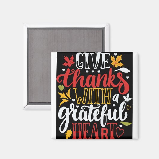 Grateful and Thankful Thanksgiving Magnet (Voorkant / Achterkant)