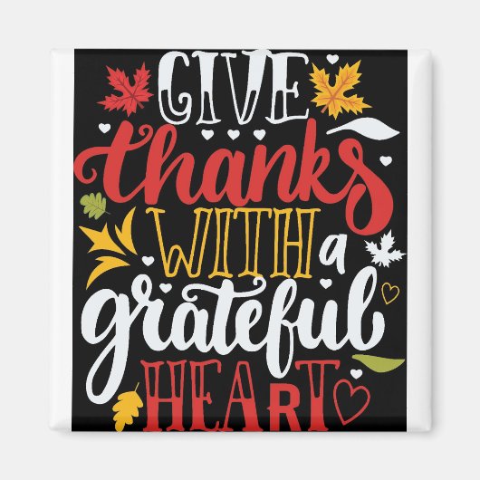 Grateful and Thankful Thanksgiving Magnet (Voorkant)