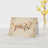 Grateful Autumn Leaves for Friend Kaart (Gele Bloem)