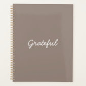 Grateful beige greige custom casual script schatti planner (Voorkant)
