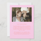 Grateful Beyond Words Wedding Photo Orange Pink Bedankkaart (Achterkant)