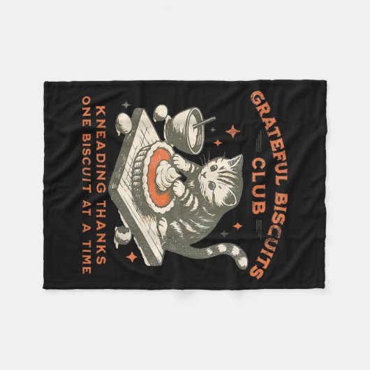 Grateful Biscuits Club Kneading Thanks One Biscuit Fleece Deken (Voorkant (Horizontaal))