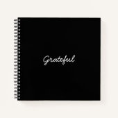 Grateful black custom casual script dankbaarheid notitieboek (Voorkant)