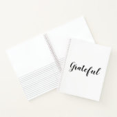 Grateful black white custom script text schattig notitieboek (Binnen)