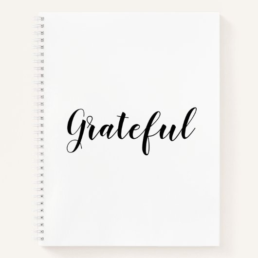 Grateful black white custom script text schattig notitieboek (Voorkant)