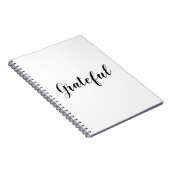 Grateful black white custom script text schattig notitieboek (Rechterzijde)
