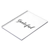 Grateful black white custom script text schattig notitieboek (Linkerzijde)