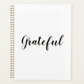 Grateful black white custom script text schattig planner (Voorkant)