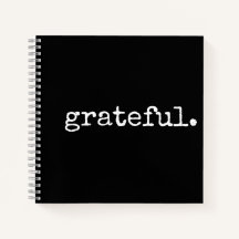 Grateful Black White Minimal Gratitude Journal