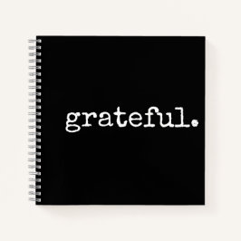 Grateful Black White Minimal Gratitude Journal Notitieboek