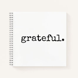 Grateful Black White Minimal Gratitude Journal Notitieboek