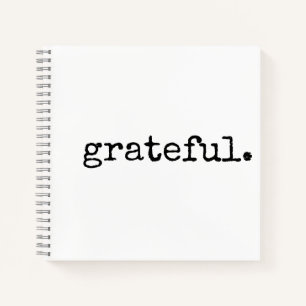 Grateful Black White Minimal Gratitude Journal Notitieboek