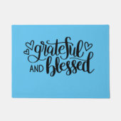 Grateful & Blessed Blue Doormat Deurmat (Voorkant)