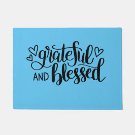 Grateful & Blessed Blue Doormat Deurmat