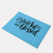 Grateful & Blessed Blue Doormat Deurmat (Schuin)