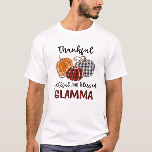 Grateful Blessed Glamma Pset Thanksgivin T-shirt (Voorkant)