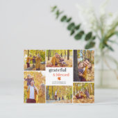 Grateful & Blessed Herfst Thanksgiving familiefoto Feestdagenkaart (Staand voorkant)