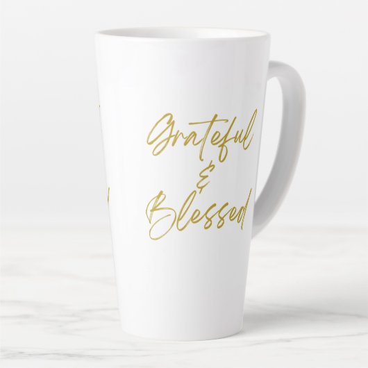 Grateful & Blessed Tall Latte Mok (Rechterhoek)