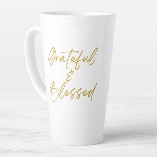 Grateful & Blessed Tall Latte Mok (Linkerhoek)