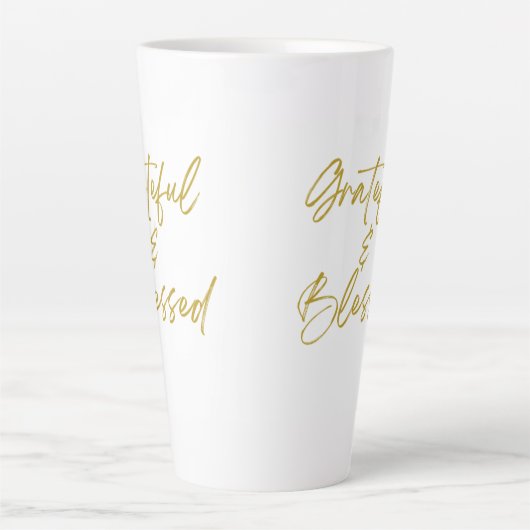 Grateful & Blessed Tall Latte Mok (Voorkant)