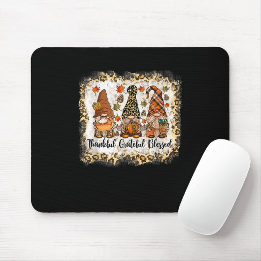 Grateful Blessed Thanksgiving Gnome Leopa Muismat (Met muis)