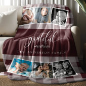 Grateful Bourgondië Plaid Herfst Familie Fotocolla Fleece Deken