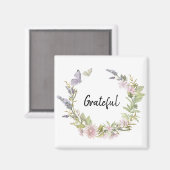 Grateful Butterflies Floral krans koelkast Magneet (Voorkant / Achterkant)