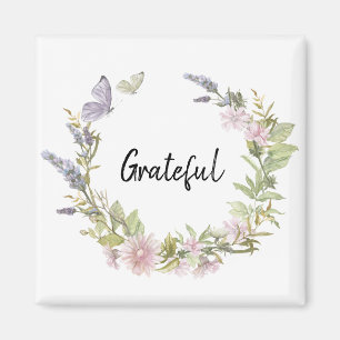 Grateful Butterflies Floral krans koelkast Magneet