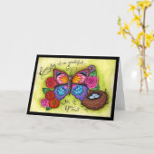 Grateful Butterfly Kaart (Gele Bloem)
