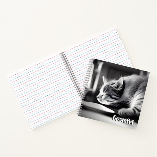 Grateful - Calm Cat Gratitude Journal Notitieboek (Binnen)