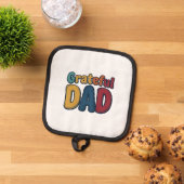 Grateful Dad Retro Bubble Letter T-shirt ontwerp_1 Pannenlap (Top down)