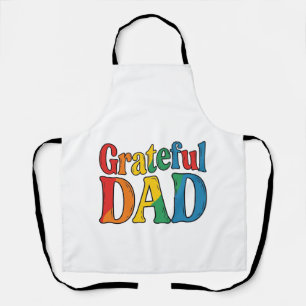 Grateful Dad Vintage Rainbow Typography Shirt_1 Schort