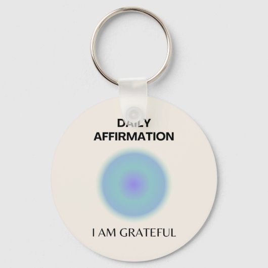 Grateful Daily Affirmation Positief Spiritueel Sleutelhanger (Voorkant)