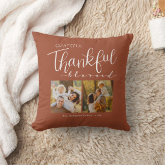 Grateful Dankbaar Gezegende Familie Foto Modern Kussen