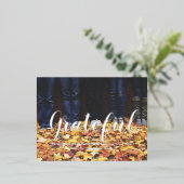 Grateful de Thanksgiving van het douanemanuscript Folie Feestdagen Briefkaart (Staand Voorkant)