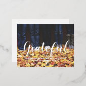 Grateful de Thanksgiving van het douanemanuscript Folie Feestdagen Briefkaart (Voorkant / Achterkant)