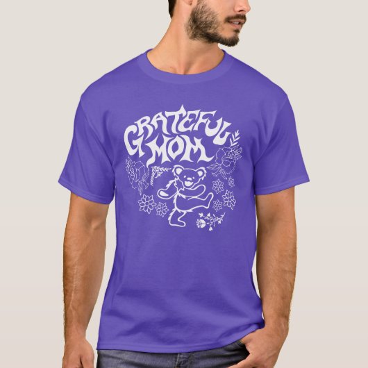 Grateful Dead Grateful Mom Dancing Bear and Flower T-shirt (Voorkant)