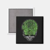 Grateful Dead Psychedelic Green Stealie Skull Vint Magneet (Voorkant / Achterkant)