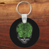 Grateful Dead Psychedelic Green Stealie Skull Vint Sleutelhanger (Voorkant)