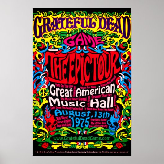 Grateful Dead Rock Band Concert Poster (Voorkant)