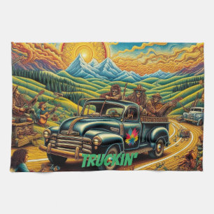 Grateful Dead Truckin' - Zon-gezoende roadtrip Theedoek