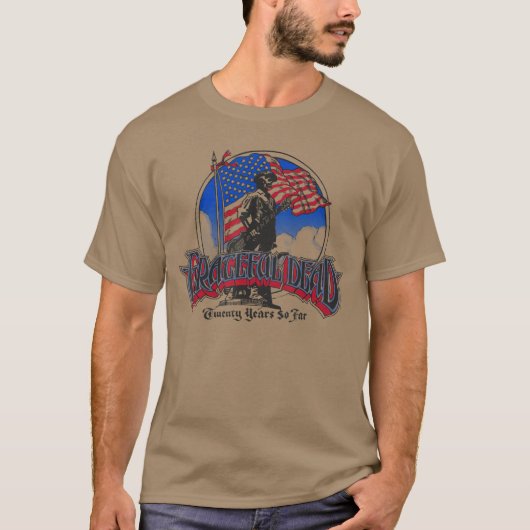 Grateful Deadwenty Years So Far American Flag Vint T-shirt (Voorkant)
