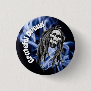 Grateful Dread Dreadlocks Smoke Funny Ronde Button 3,2 Cm