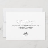 Grateful | Elegant Script Eucalyptus Business Logo Feestdagenkaart (Achterkant)